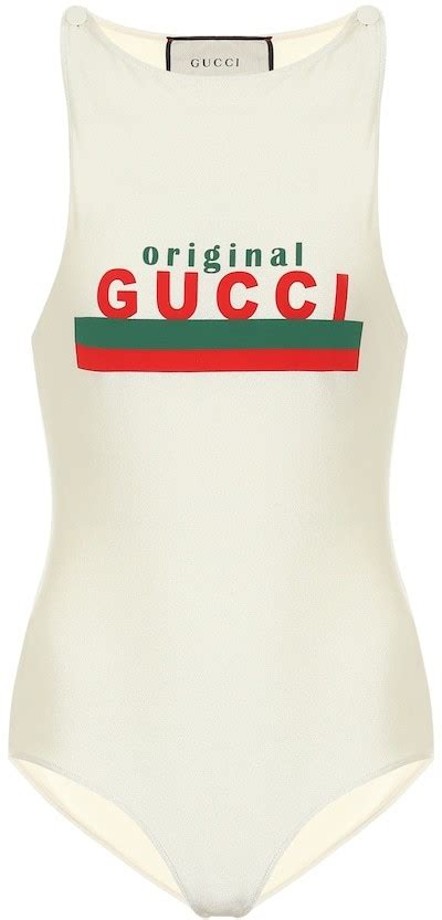 gucci white logo swimsuit